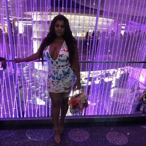 Butterfly wrap mini dress